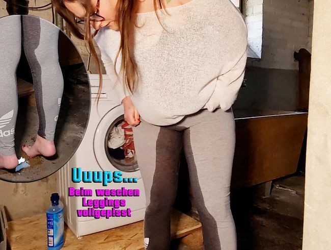 HollyBanks Porno Video: Uuups… Beim Waschen Leggings vollgepi**t